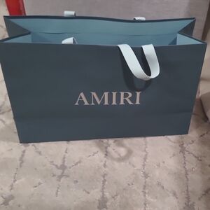 AMIRI Teal Shopping Bag with White Handles